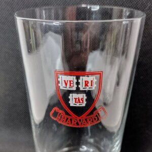 VTG HARVARD UNIVERSITY VERITAS Glass Drinking 12 oz Lot of 4 Clear EXCELLENT